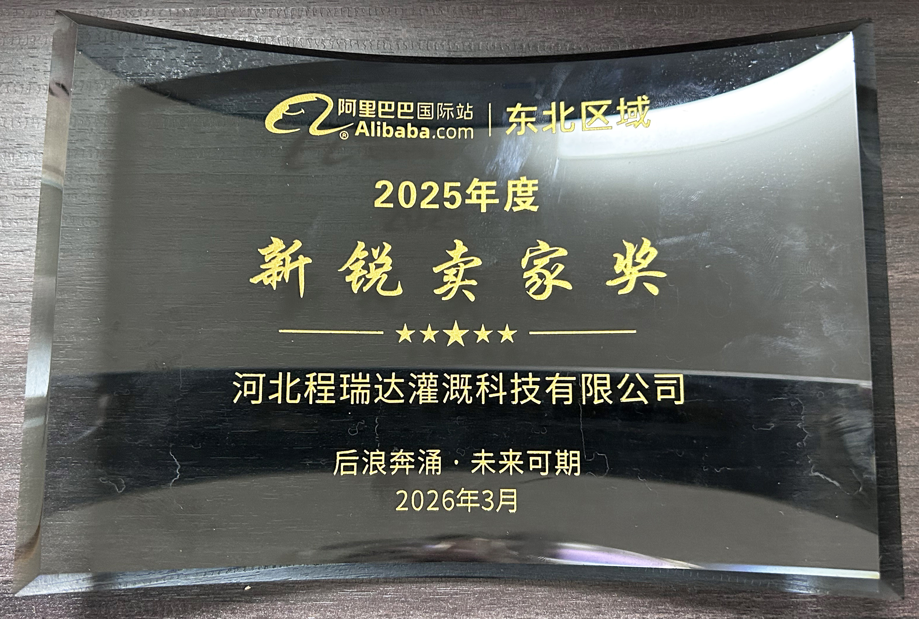 鄂州程瑞达灌溉 | 荣获阿里国际站新锐卖家奖